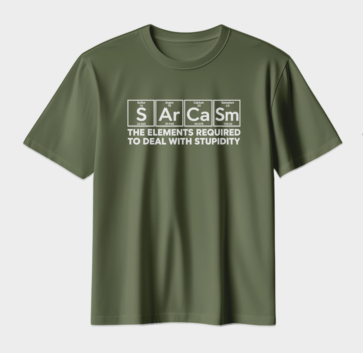 Sarcasm Periodic Table T-Shirt – Funny Science Humor Graphic Tee
