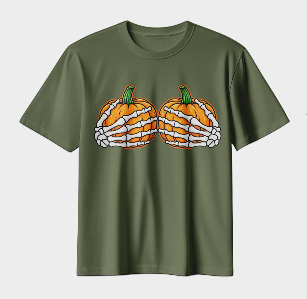 Bone to Be Wild – Skeleton Hands Pumpkin Halloween Graphic Tee