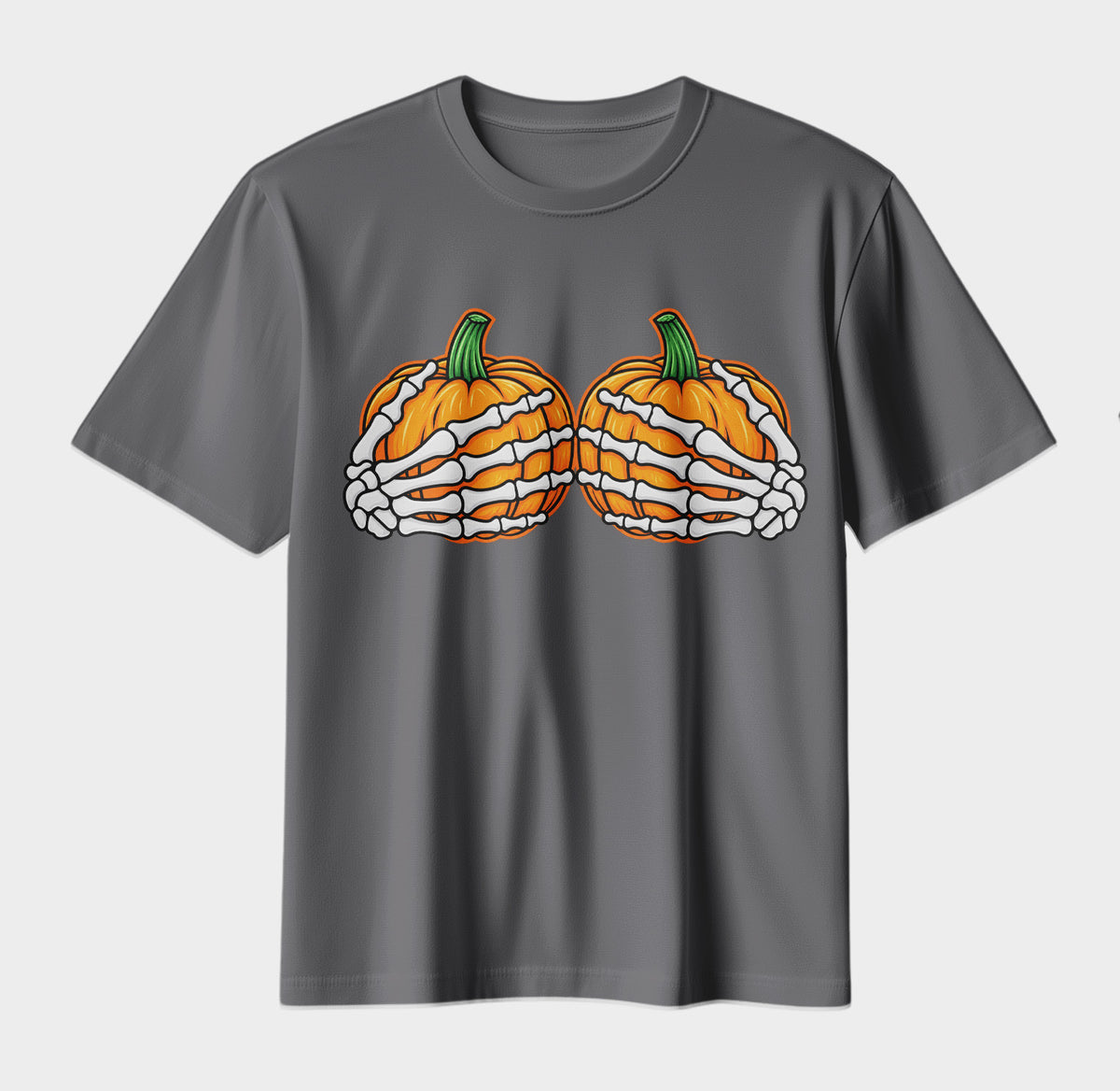 Bone to Be Wild – Skeleton Hands Pumpkin Halloween Graphic Tee