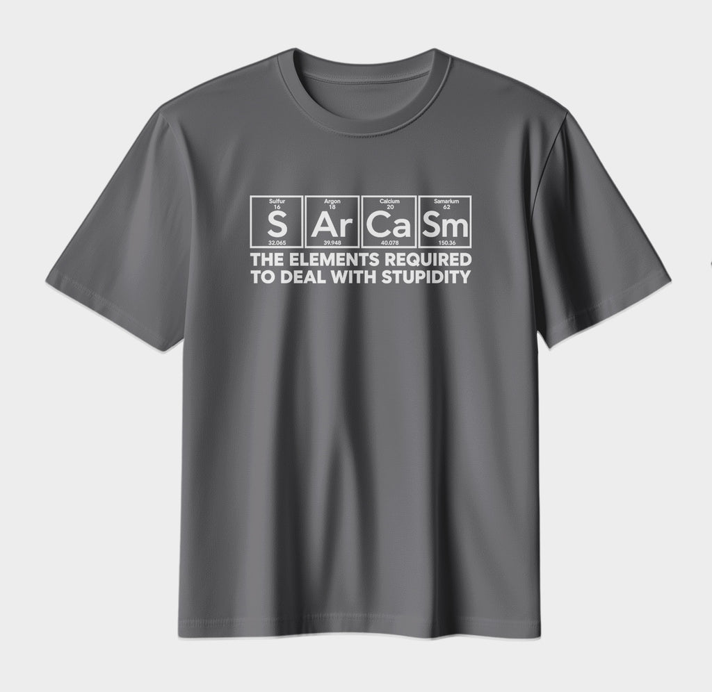 Sarcasm Periodic Table T-Shirt – Funny Science Humor Graphic Tee