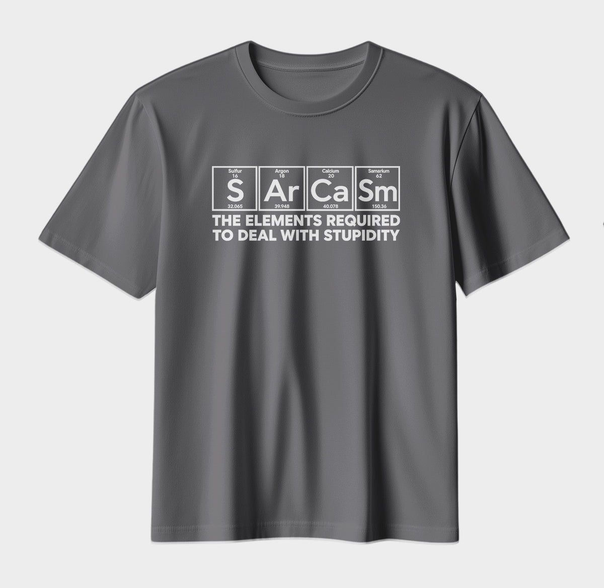 Sarcasm Periodic Table T-Shirt – Funny Science Humor Graphic Tee