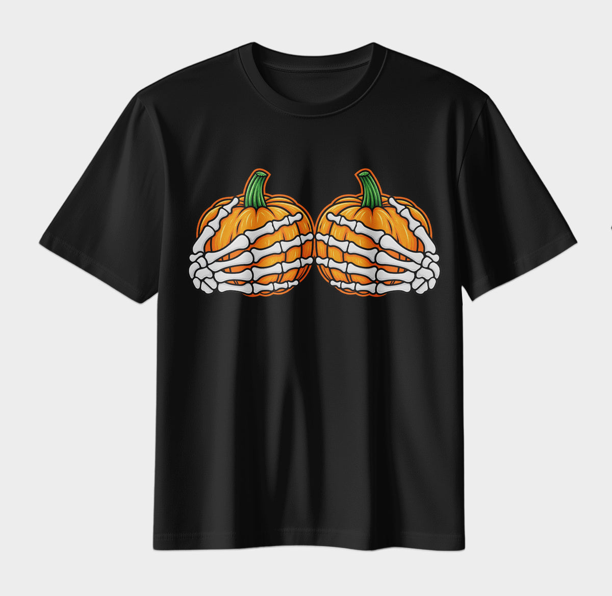 Bone to Be Wild – Skeleton Hands Pumpkin Halloween Graphic Tee