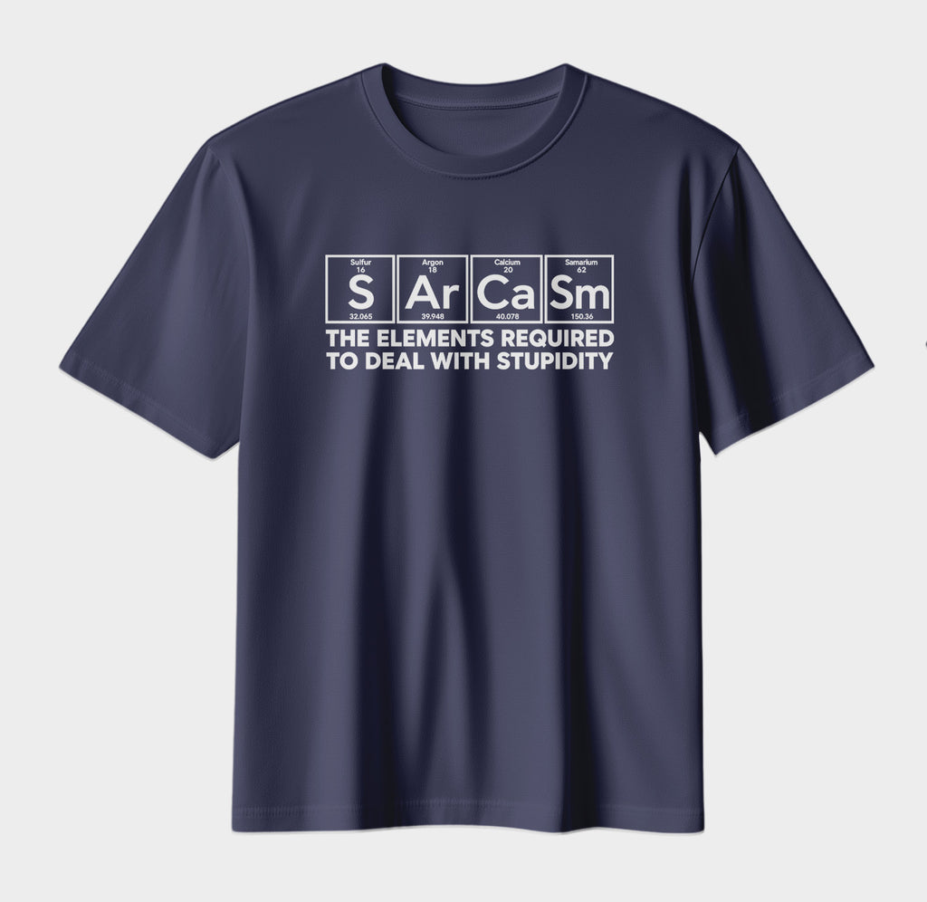 Sarcasm Periodic Table T-Shirt – Funny Science Humor Graphic Tee
