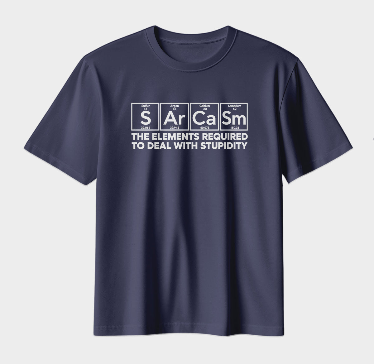 Sarcasm Periodic Table T-Shirt – Funny Science Humor Graphic Tee